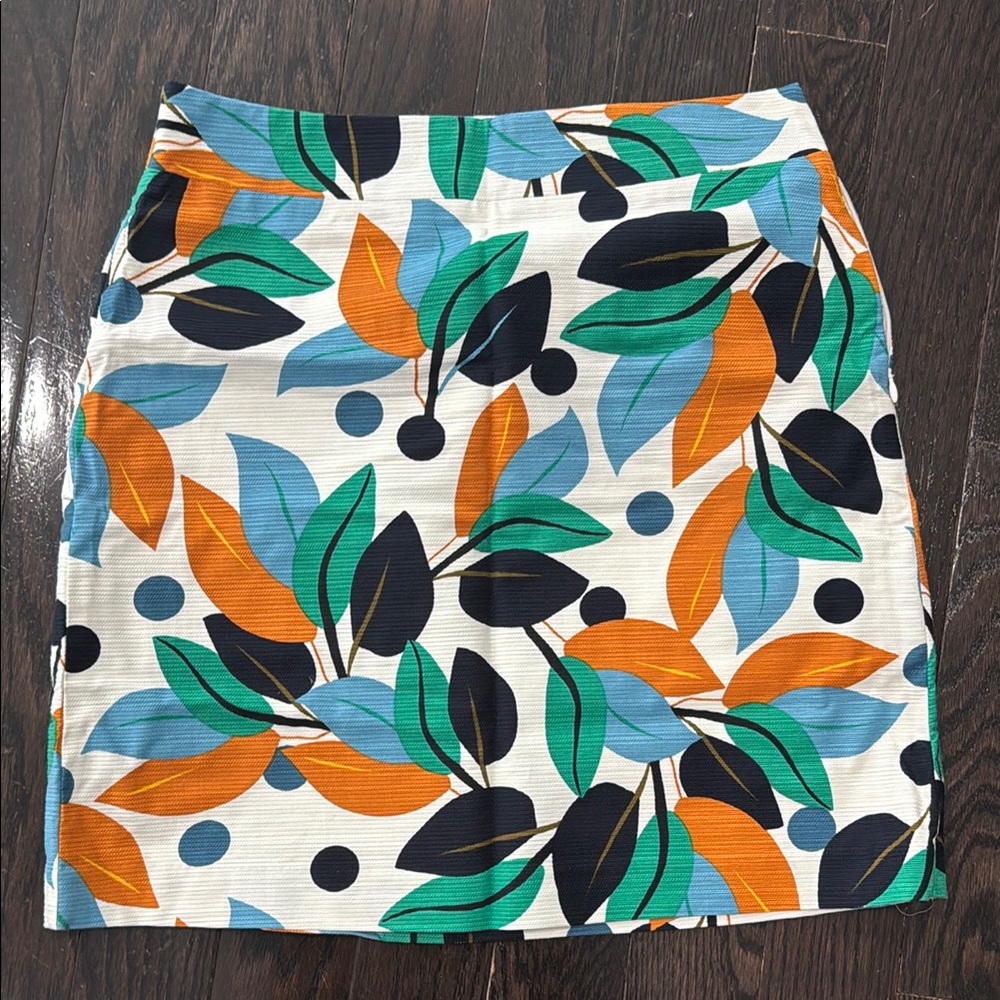 Ann Taylor Green and Orange Mini Pencil Skirt Resort Wear